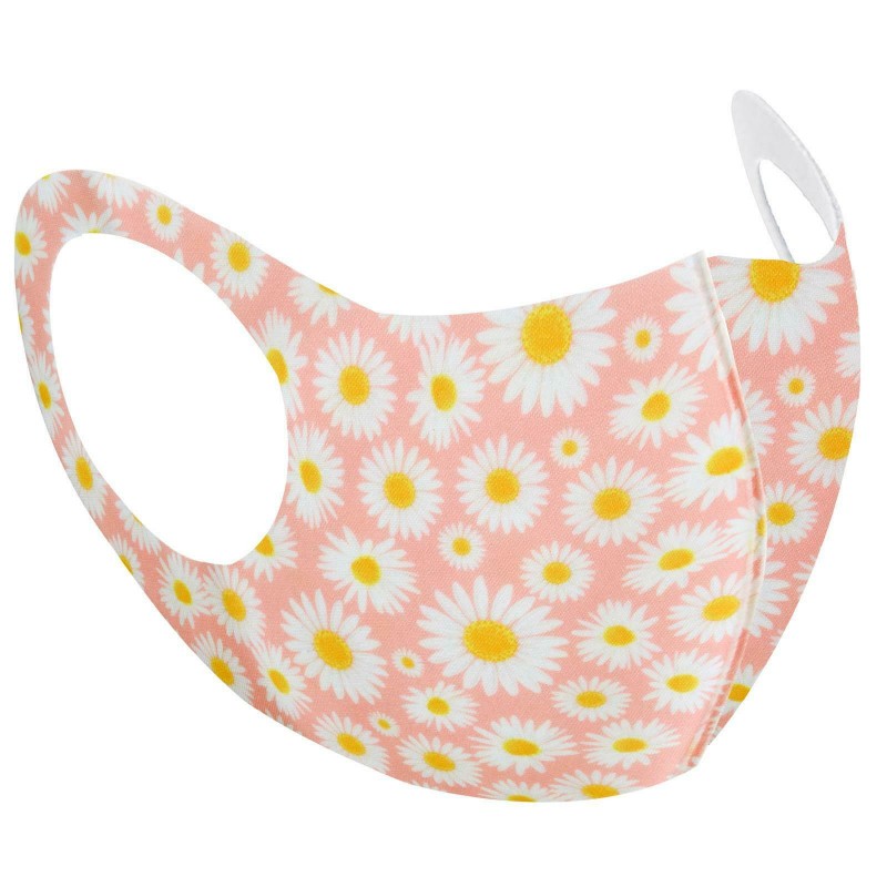 pink daisy face mask